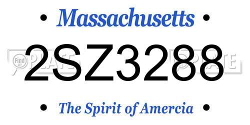 2SZ3288 Massachusetts License Plate
