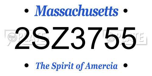 2SZ3755 Massachusetts License Plate