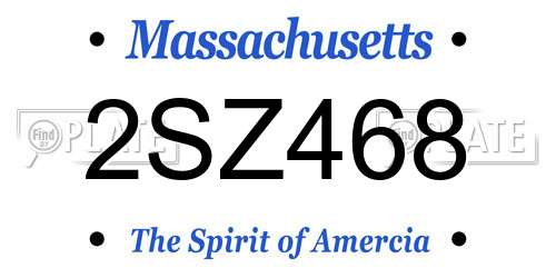 2SZ468 Massachusetts License Plate