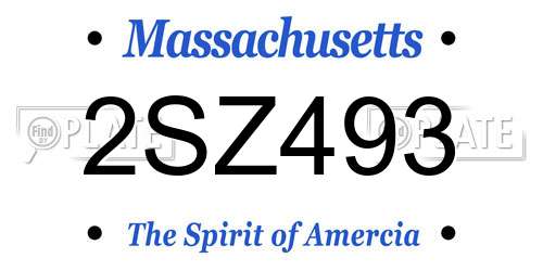 2SZ493 Massachusetts License Plate