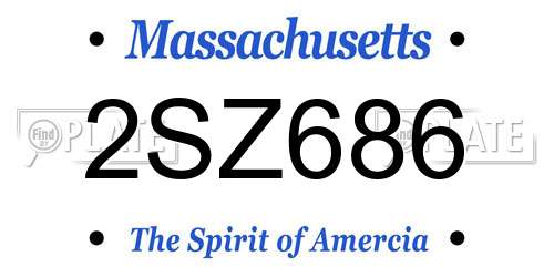 2SZ686 Massachusetts License Plate