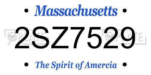 2SZ7529 Massachusetts License Plate