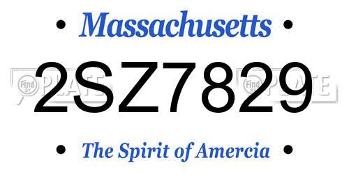 2SZ7829 Massachusetts License Plate