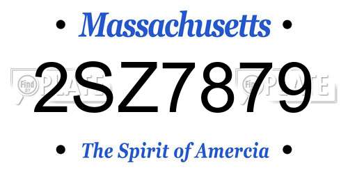 2SZ7879 Massachusetts License Plate
