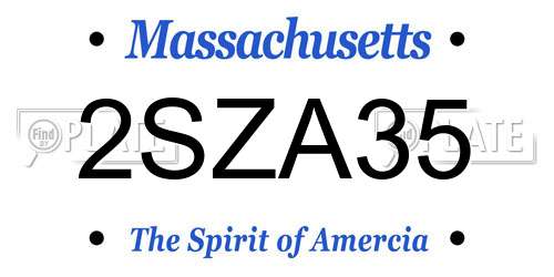 2SZA35 Massachusetts License Plate