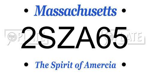 2SZA65 Massachusetts License Plate
