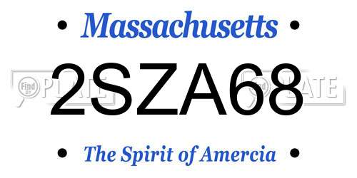 2SZA68 Massachusetts License Plate