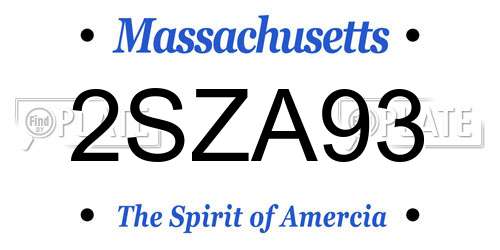 2SZA93 Massachusetts License Plate