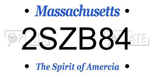 2SZB84 Massachusetts License Plate