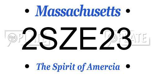 2SZE23 Massachusetts License Plate