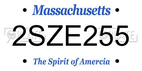2SZE255 Massachusetts License Plate