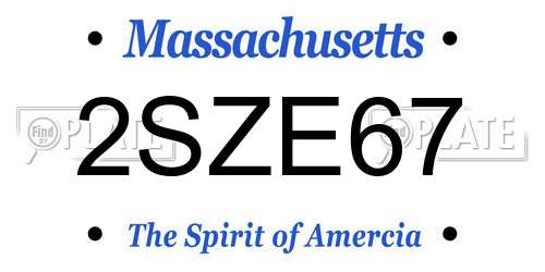 2SZE67 Massachusetts License Plate