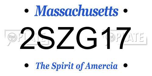 2SZG17 Massachusetts License Plate