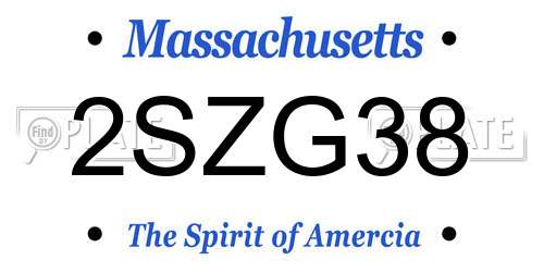 2SZG38 Massachusetts License Plate