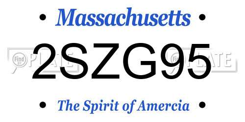 2SZG95 Massachusetts License Plate