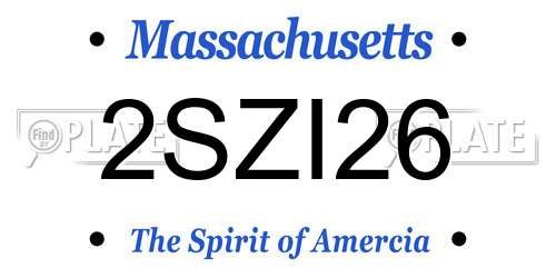 2SZI26 Massachusetts License Plate