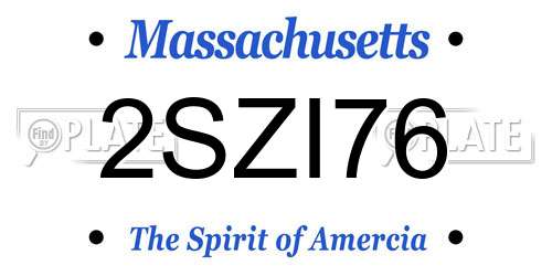 2SZI76 Massachusetts License Plate