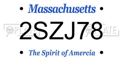 2SZJ78 Massachusetts License Plate