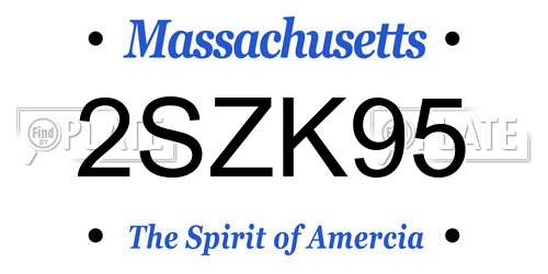 2SZK95 Massachusetts License Plate