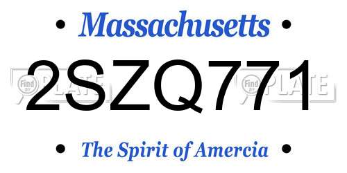 2SZQ771 Massachusetts License Plate