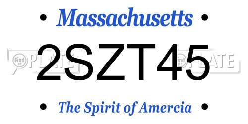 2SZT45 Massachusetts License Plate