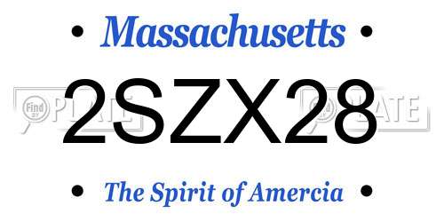 2SZX28 Massachusetts License Plate