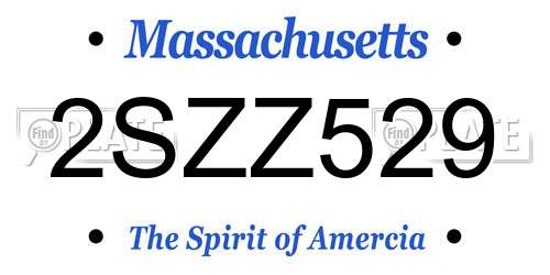 2SZZ529 Massachusetts License Plate