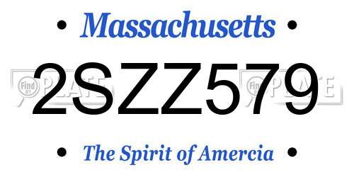 2SZZ579 Massachusetts License Plate