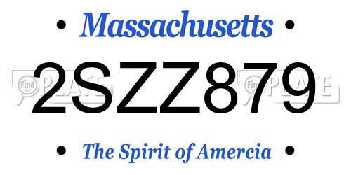 2SZZ879 Massachusetts License Plate