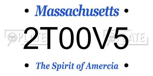 2T00V5 Massachusetts License Plate