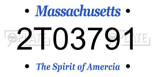 2T03791 Massachusetts License Plate