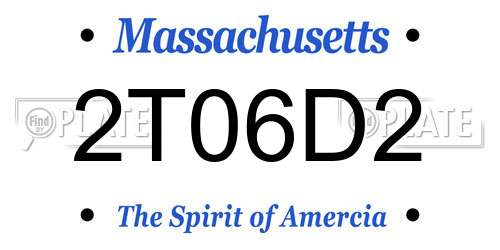2T06D2 Massachusetts License Plate