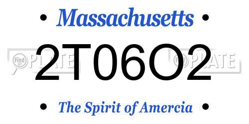 2T06O2 Massachusetts License Plate