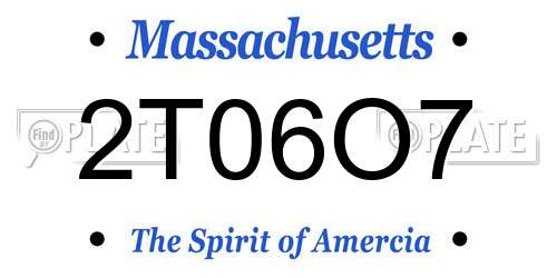 2T06O7 Massachusetts License Plate