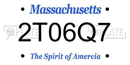2T06Q7 Massachusetts License Plate