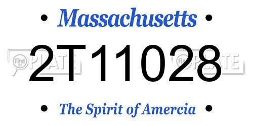 2T11028 Massachusetts License Plate