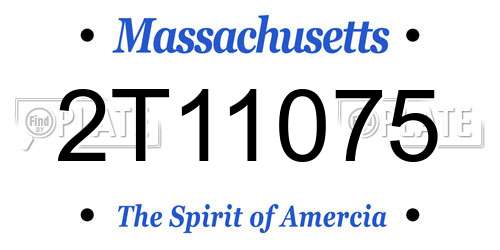 2T11075 Massachusetts License Plate