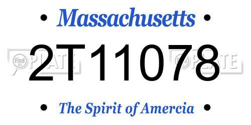 2T11078 Massachusetts License Plate