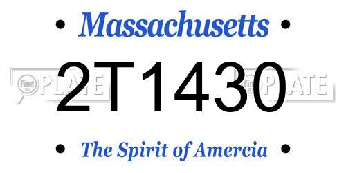 2T1430 Massachusetts License Plate