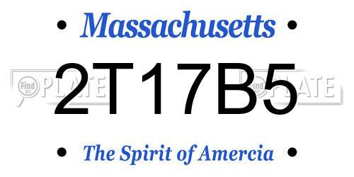 2T17B5 Massachusetts License Plate
