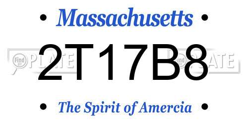 2T17B8 Massachusetts License Plate