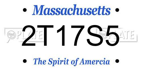 2T17S5 Massachusetts License Plate