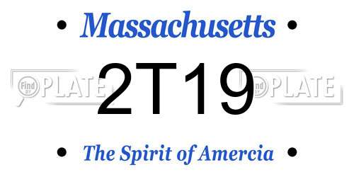 2T19 Massachusetts License Plate
