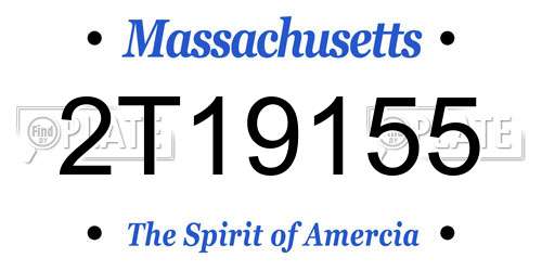 2T19155 Massachusetts License Plate