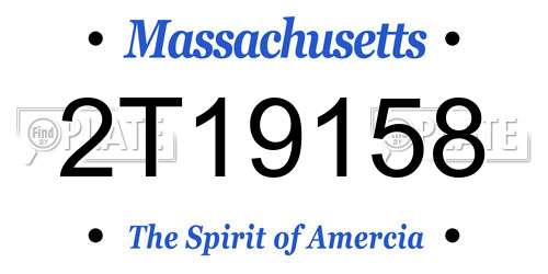 2T19158 Massachusetts License Plate
