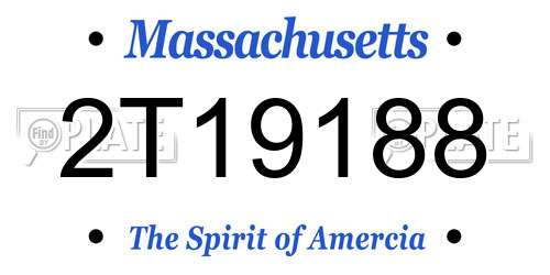 2T19188 Massachusetts License Plate