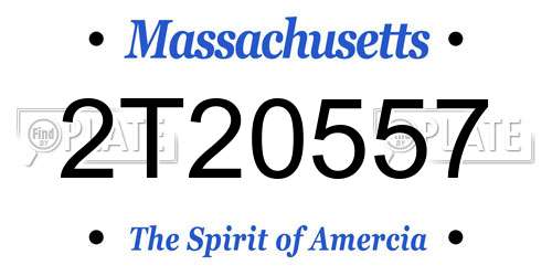2T20557 Massachusetts License Plate