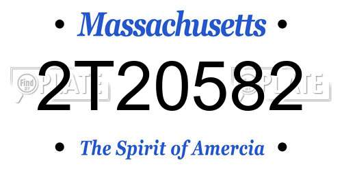 2T20582 Massachusetts License Plate