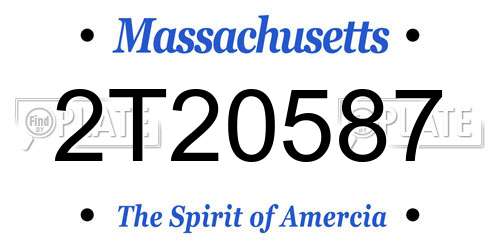 2T20587 Massachusetts License Plate