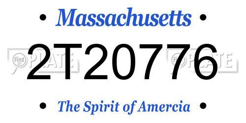 2T20776 Massachusetts License Plate